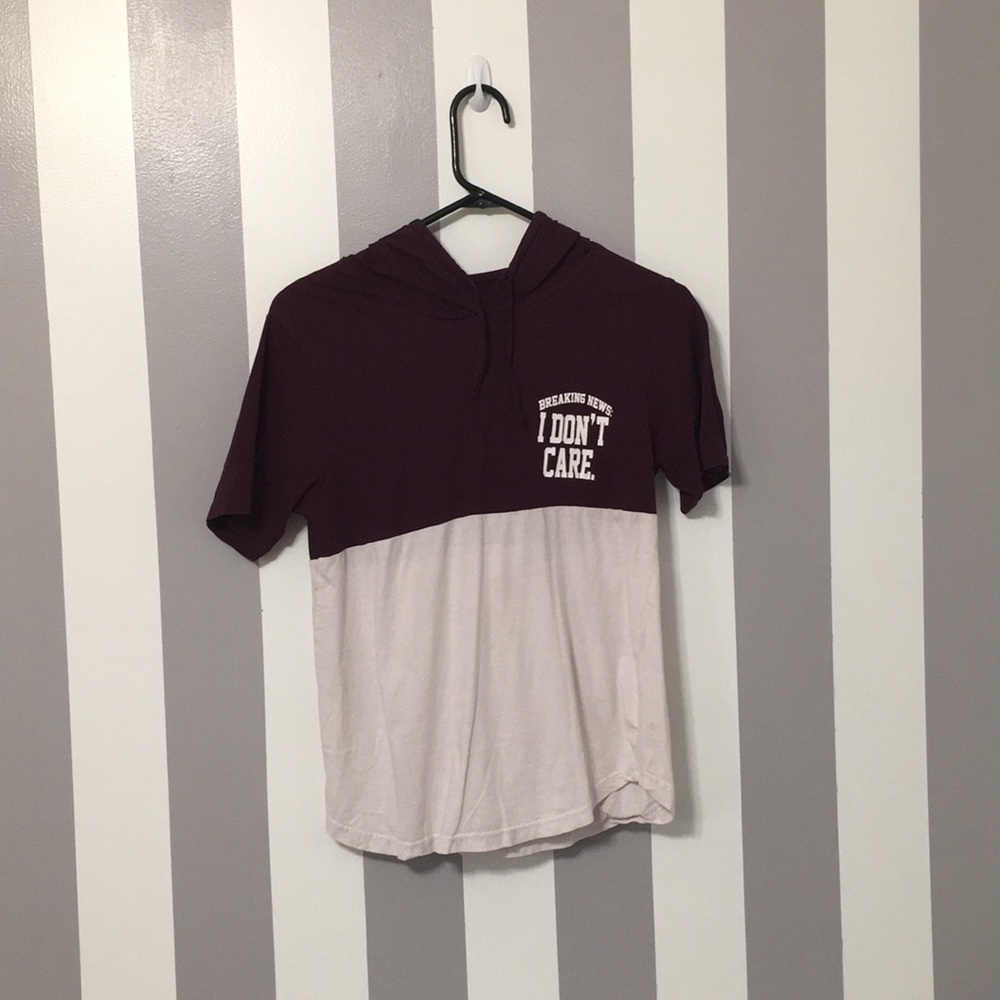 Purple and white “I don’t care” T-Shirt